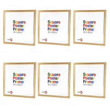 6PK Unigift Square Wooden/Glass Poster Picture Photo Frame 40x40cm Natural