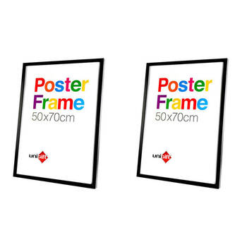 2PK Unigift Wooden/Glass Hanging Poster Picture Photo Frame 50x70cm Black