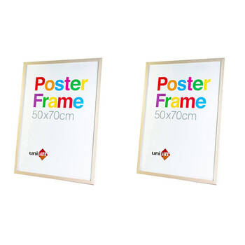 2PK Unigift Wooden/Glass Hanging Poster Picture Photo Frame 50x70cm Natural