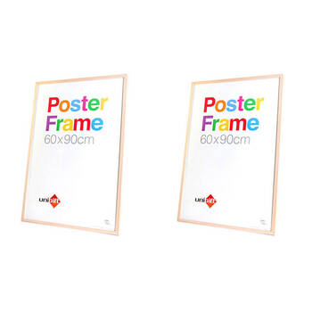 2PK Unigift Wooden/Glass Hanging Poster Picture Photo Frame 60x90cm Natural