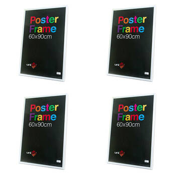 4PK Unigift Wooden/Glass Hanging Poster Picture Photo Frame 60x90cm White