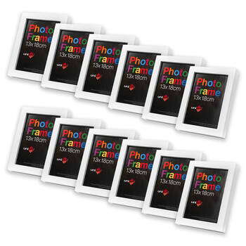 12PK Unigift Wooden/Glass Home Decor Picture Photo Frame 13x18cm White