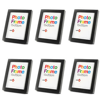 6PK Unigift Wooden/Glass Home Decor Picture Photo Frame 15x20cm Black