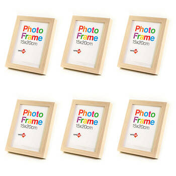 6PK Unigift Wooden/Glass Home Decor Picture Photo Frame 15x20cm Natural