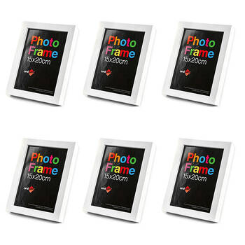 6PK Unigift Wooden/Glass Home Decor Picture Photo Frame 15x20cm White