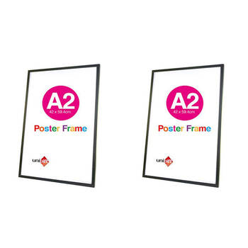 2PK Unigift A2 Wooden/Glass Poster Picture Photo Frame 42x59.4cm Black