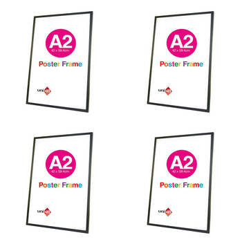 4PK Unigift A2 Wooden/Glass Poster Picture Photo Frame 42x59.4cm Black