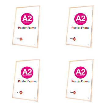4PK Unigift A2 Wooden/Glass Poster Picture Photo Frame 42x59.4cm Natural