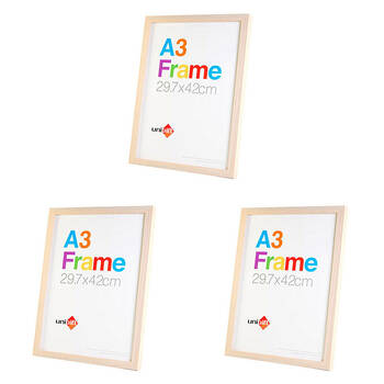 3PK Unigift A3 Wooden/Glass Poster Picture Photo Frame 29.7x42cm Natural