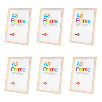 6PK Unigift A3 Wooden/Glass Poster Picture Photo Frame 29.7x42cm Natural