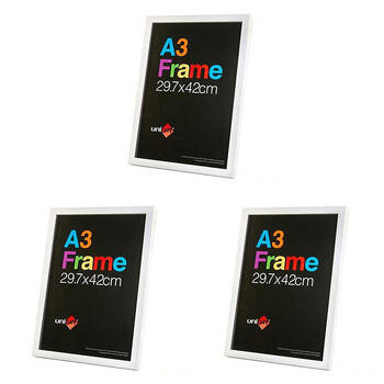 3PK Unigift A3 Wooden/Glass Poster Picture Photo Frame 29.7x42cm White