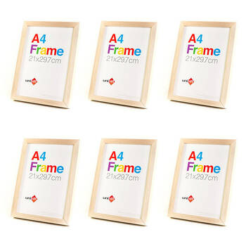 6PK Unigift Wooden/Glass Poster Picture Photo Frame 21x29.7cm Natural