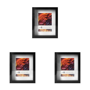 3PK Unigift Shadow Box Wooden/Glass Picture Photo Frame 20x25cm/13x18cm Black
