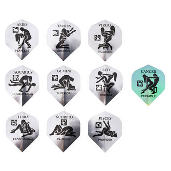 10x 3pc Formula Sports Metallic Zodiac Dart Flights Standard Shape Assorted