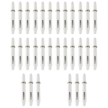 10x 3pc Tex Darts Grip Nylon Dart Shaft Stems Short 30mm White