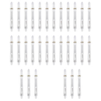 10x 3pc Tex Darts Grip Nylon Dart Shaft Stems Intermediate 35mm Clear