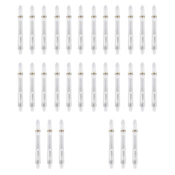 10x 3pc Tex Darts Grip Nylon Dart Shaft Stems Medium 48mm Clear