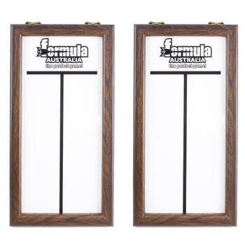 2PK Formula Sports Dartboard Framed Whiteboard Scoreboard 410x220mm