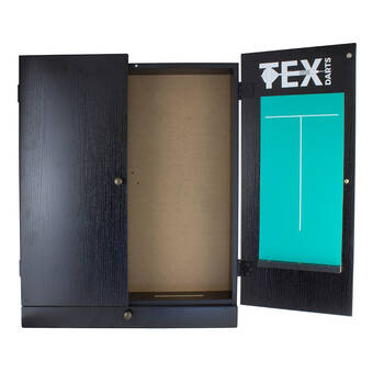 Tex Darts Dart Board Cabinet w/ Storage Drawer Wall Mounted Lightweight