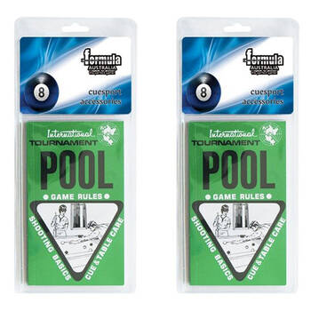 2PK Formula Sports Tournament Pool Game Rule Booklet Shooting Basic & Cue Table Care