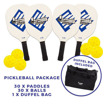 61pc Formula Sports Pickleball Game Paddle & Balls Package Set 30-Player