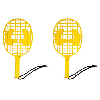 2pc Cooee Outdoor Swing Tennis Replacement Racquet Paddles Set Yellow 6+