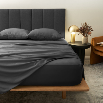 Morrissey King Bed Fitted Sheet 1200TC Luxe Super Soft  Coal