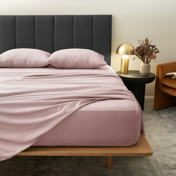 Morrissey Queen Bed Fitted Sheet 1200TC Cotton/Polyester Pink Dust