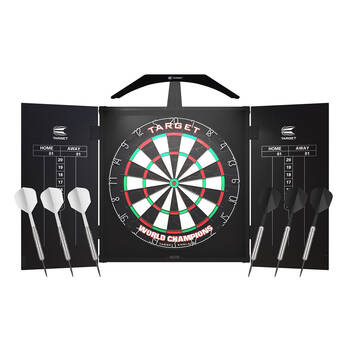 Target Arc LED Dartboard Cabinet Gear Set Wall Mounted Dart Holder Black
