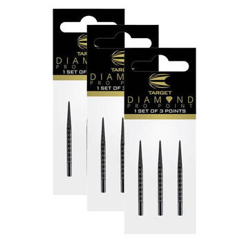 3x 3pc Target Diamond Pro Dart Point Replacement Spare Tip 32mm Black