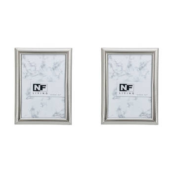 2PK NF Living Shine Bright Photo Frame 5x7 Modern Design Metal Silver