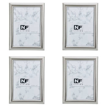 4PK NF Living Shine Bright Photo Frame 5x7 Modern Design Metal Silver