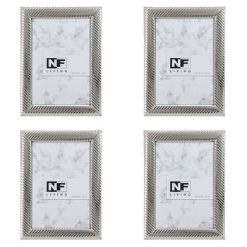 4PK NF Living Alloy Aura Photo Frame 5x7 Modern Design Metal AlloyAura Silver