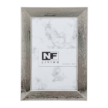 NF Living Metallic Marvel Photo Frame 4x6 Modern Design Metal  Silver