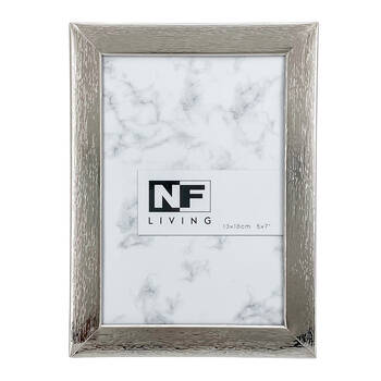NF Living Metallic Marvel Photo Frame 5x7 Modern Design Metal  Silver