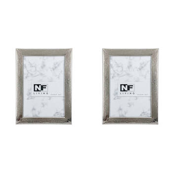 2PK NF Living Metallic Marvel Photo Frame 5x7 Modern Design Metal  Silver