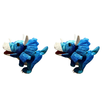 2PK Johnco 24x28cm Stegosaurus Plush Hand Puppet Blue 3y+