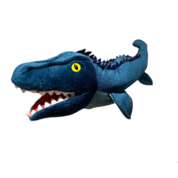 Johnco 23x47cm Mosasaurus Plush Hand Puppet Navy Blue 3y+