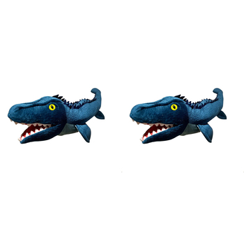 2PK Johnco 23x47cm Mosasaurus Plush Hand Puppet Navy Blue 3y+