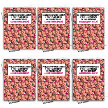 6PK Filthy Sentiments A5 Tiger King Carole Baskin Can't See You Card w/Envelope