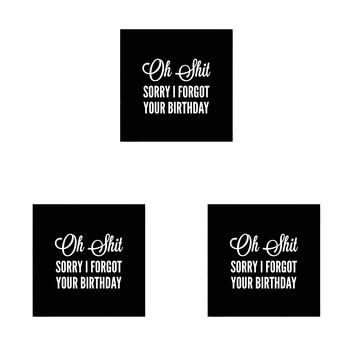 3PK Filthy Sentiments Sorry I Forgot Your Birthday Card w/ Envelope 14x14cm