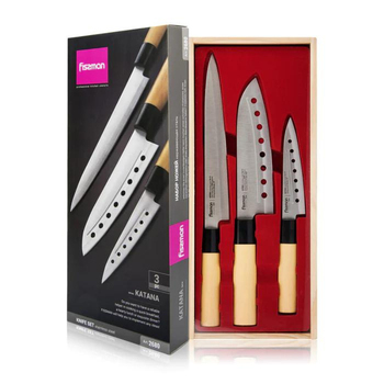 3pc Fissman Kichen Cutting Knife Box Utensil Cutlery Set