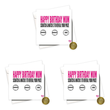 3PK Filthy Sentiments Birthday Mum Scratch Card w/ Envelope 14x14cm