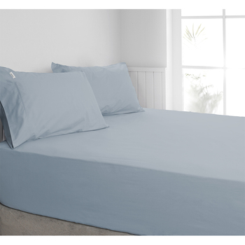 Algodon Mega King Bed 300TC Cotton Fitted Sheet Combo Set Faded Denim