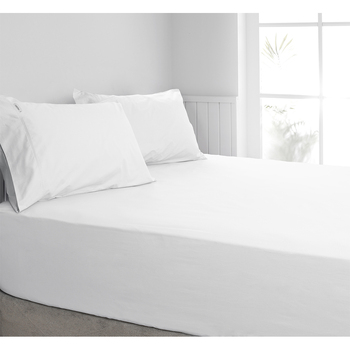 Algodon Queen Bed Combo Fitted Sheet Set 300TC Cotton White