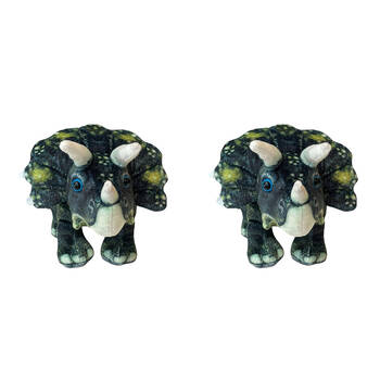 2PK Johnco Plush Dinosaur Soft Toy Triceratops 18x37cm Kids 3y+