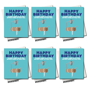 6PK Filthy Sentiments A5 Coronavirus Toilet Roll Blank Greeting Card w/Envelope
