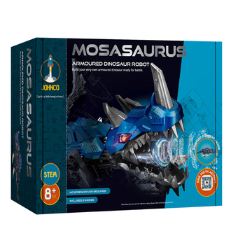 Johnco Mosasaurus Armoured Dinosaur Robot STEM Building Toy Kit 8y+