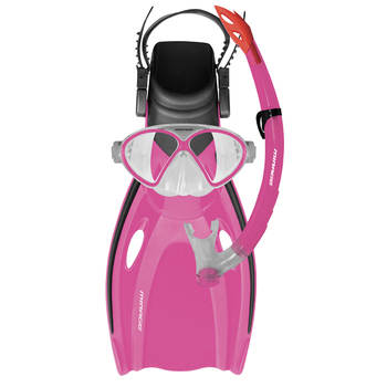 3pc Mirage Kids Junior Silitex Fins/Mask/Snorkel Set Comet Small Pink