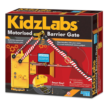 4M KidzLabs Motorised Barrier Gate Kids STEM Mechanical Building Toy Kit 8y+
